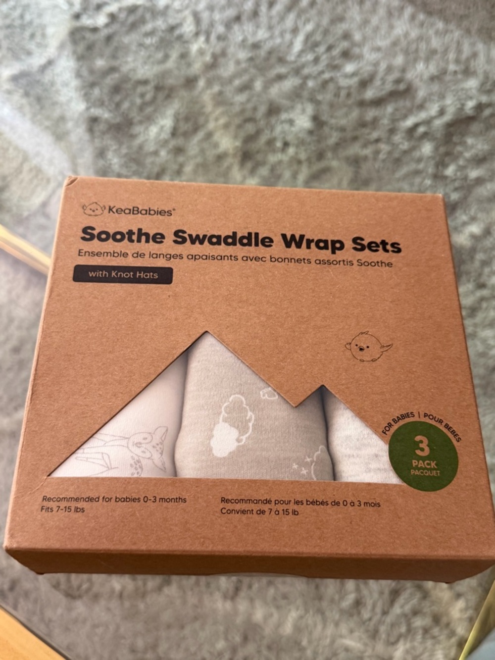 Soothe Swaddle Wrap Sets - 3 Pack, Light Gray